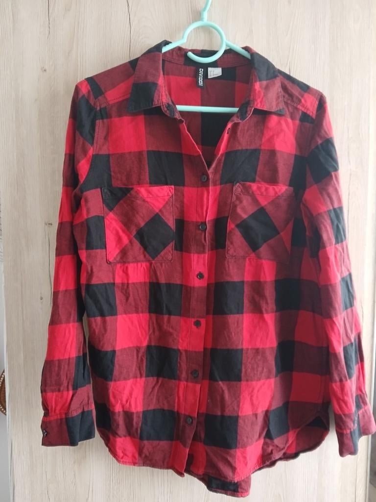 Geblokte houthakkers blouse, H&M, Ophalen of Verzenden, Maat 36 (S), Gedragen