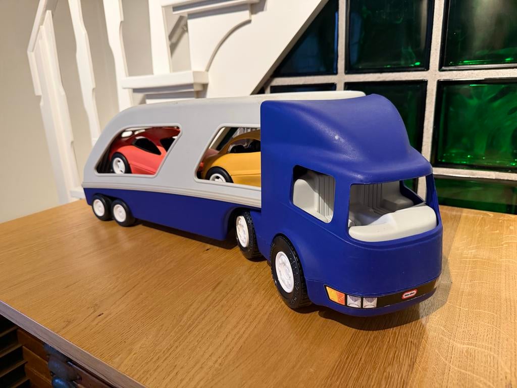 Little Tikes Vrachtwagen met 2 Auto's - Autotransporter, Ophalen, Gebruikt