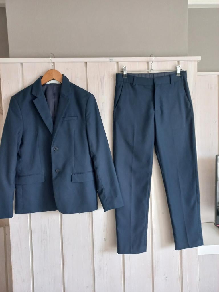 Blauw jongens pak, kostuum maat 152 van H&M, Ophalen of Verzenden, Zo goed als nieuw, Overige maten, Blauw