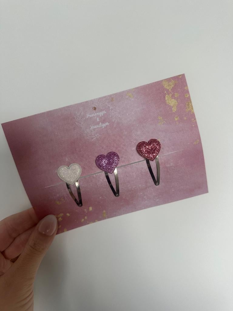 Haarknipjes & haarclipjes set liefdevolle hartjesglitter, Ophalen of Verzenden, Nieuw, Haarknipjes & haarclipjes
