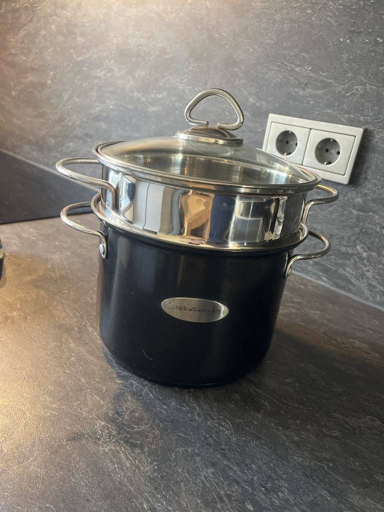 Asperge/ pasta/ stoom pan, Inductieplaat, Zo goed als nieuw, Rvs, Ophalen