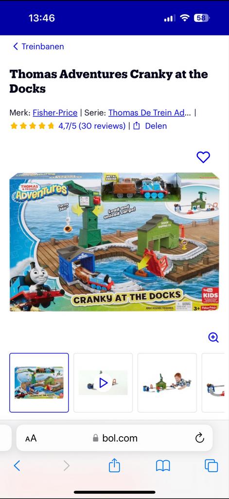 Thomas Adventures Cranky at the Docks, Ophalen of Verzenden, Gebruikt