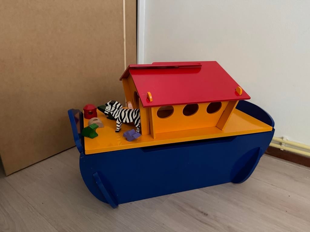 Houten ark van Noach met dieren, Ophalen of Verzenden, Gebruikt, Overige typen
