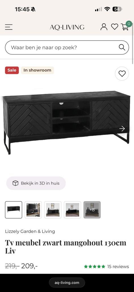 Tv kast mangohout, Ophalen of Verzenden, Zo goed als nieuw, 25 tot 50 cm, Minder dan 100 cm