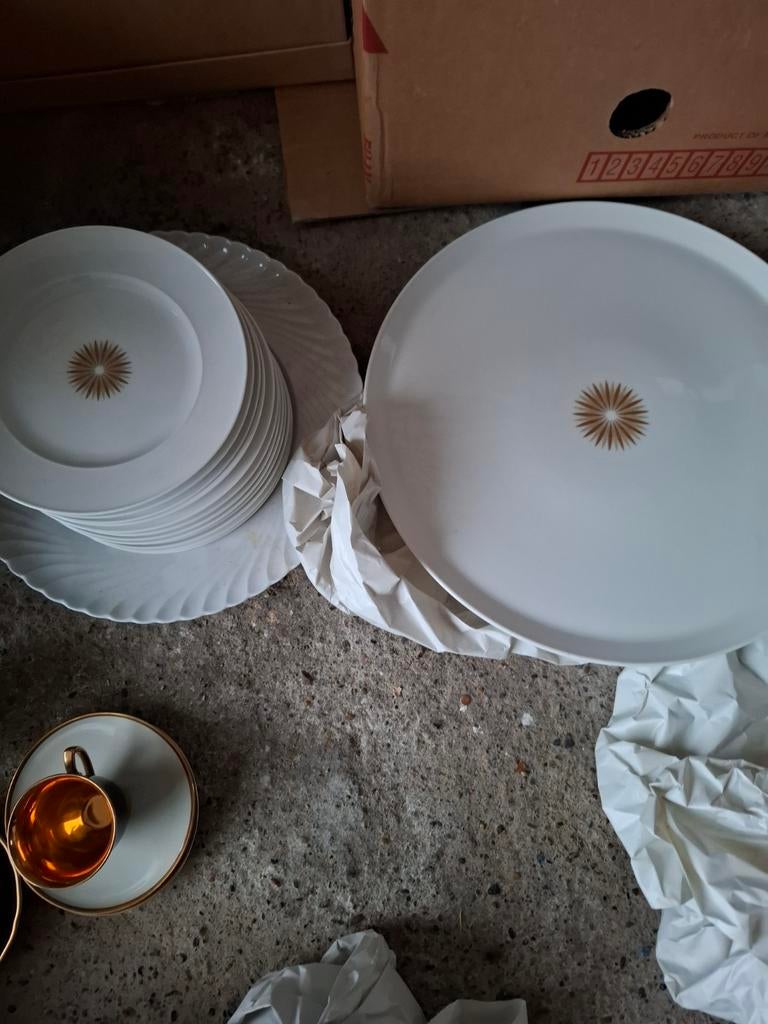 Rosenthal gebaksset met gouden ster, vintage, Ophalen of Verzenden