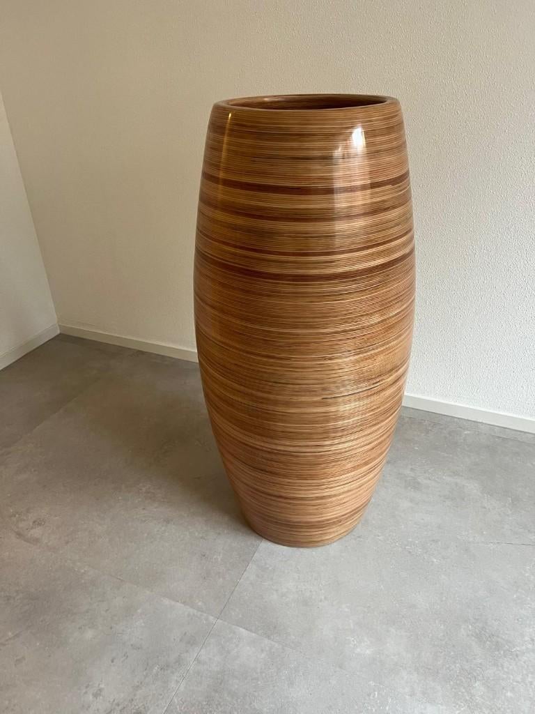 planten vaas bamboe kunststof, Ophalen, Kunststof, Overige kleuren, Zo goed als nieuw