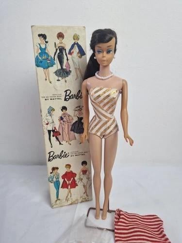 Vintage Barbie Doll Brunette Swirl Box 1963 #0850, Verzamelen, Ophalen of Verzenden, Gebruikt, Fashion Doll