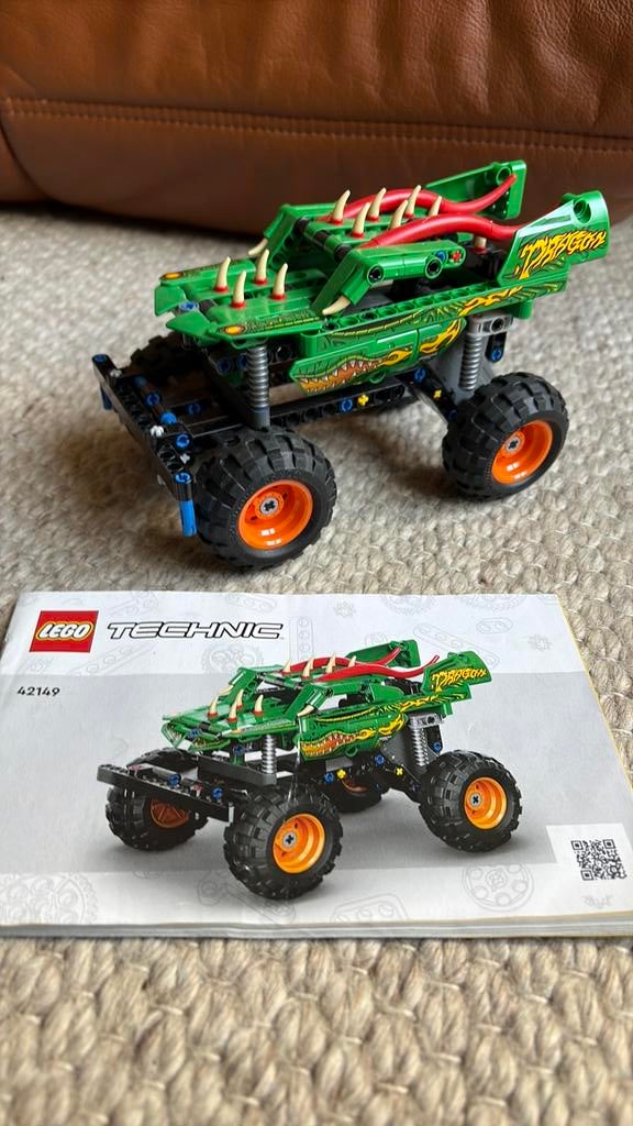 Lego Technic Monstertruck - 42149 - Groene Draak, Ophalen of Verzenden, Gebruikt, Complete set, Lego