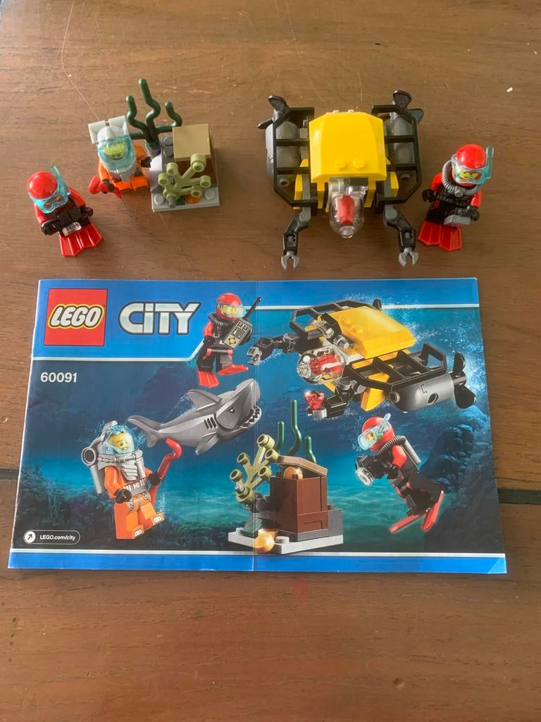Lego City 60091 Duikboot met 3 poppetjes en boekje, Ophalen, Lego, Complete set, Inclusief instructies