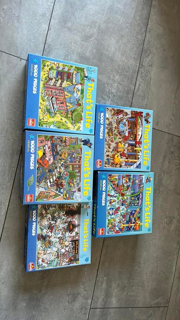 Thats life puzzels 5 stuks, Ophalen of Verzenden, 500 t/m 1500 stukjes, Zo goed als nieuw, Legpuzzel