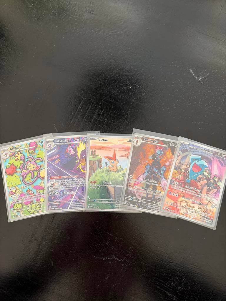 Pokémon TCG: 5 Zeldzame Full Art/Alternate Art Kaarten, Ophalen of Verzenden, Zo goed als nieuw, Meerdere kaarten