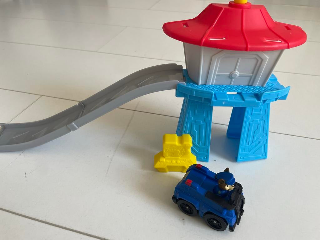 Paw Patrol Uitkijktoren met Chase voertuig, Ophalen of Verzenden, Gebruikt, Jongen of Meisje