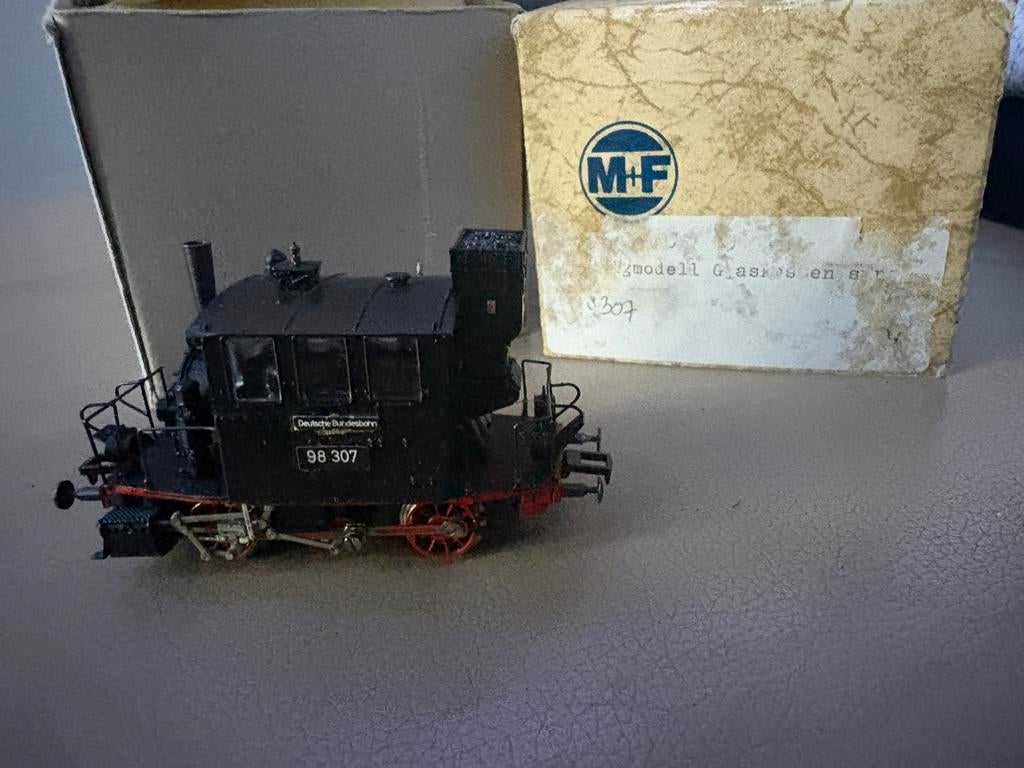 M+F 00775 H0 dampflok BR 98307 glaskasten, Overige merken, Ophalen of Verzenden, Zo goed als nieuw, Gelijkstroom