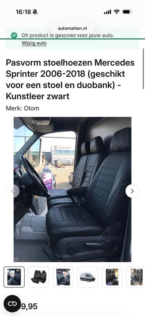 Stoelhoezen mercedes sprinter vw crafter, Auto-onderdelen, Interieur en Bekleding, Ophalen, Nieuw