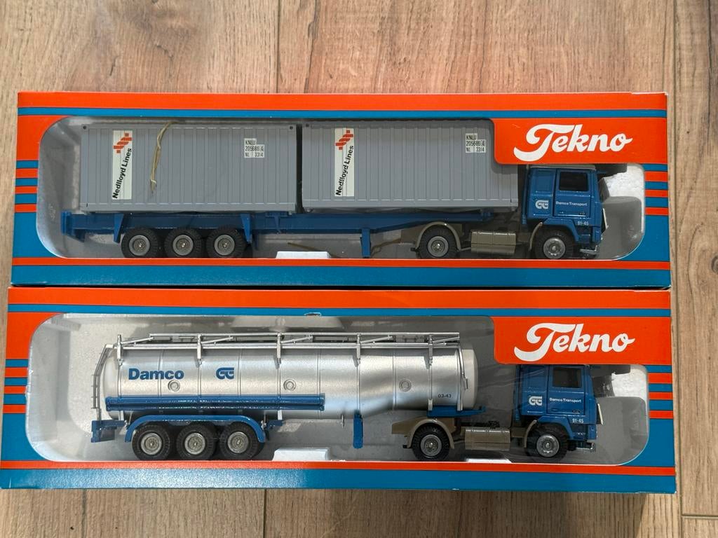 Tekno vrachtwagen modellen - Damco en Nedlloyd Lines, Hobby en Vrije tijd, Modelauto's | Overige schalen, Nieuw, Bus of Vrachtwagen