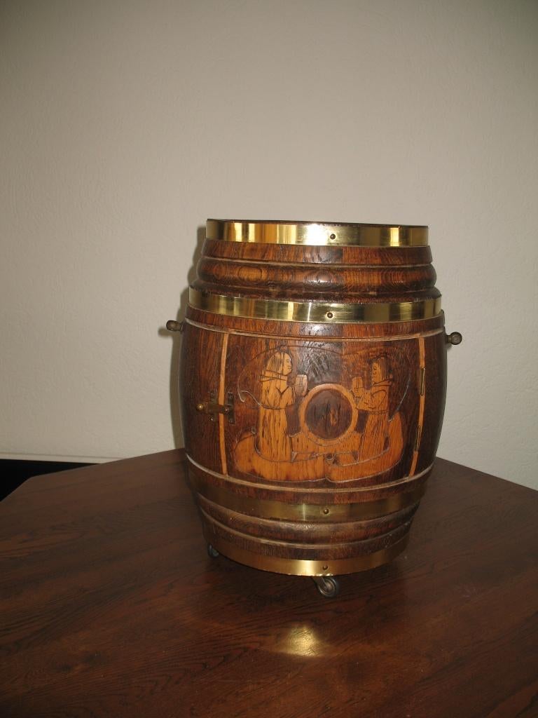 Rijdend Rond Houten Ton Bewerkt * Vintage, Ophalen