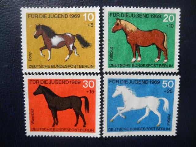 Postzeg. paarden Duitsland Berlijn 1969 - c.w. € 2,80 (*), Ophalen of Verzenden, Dier of Natuur