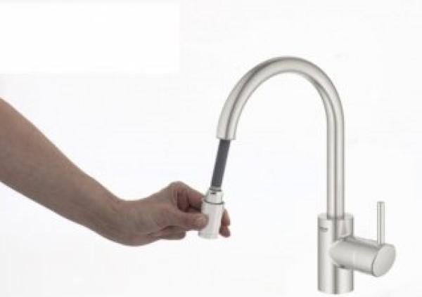GROHE Concetto keukenkraan met uittrekbare sproeikop, Ophalen of Verzenden, Nieuw, Rvs, Kraan