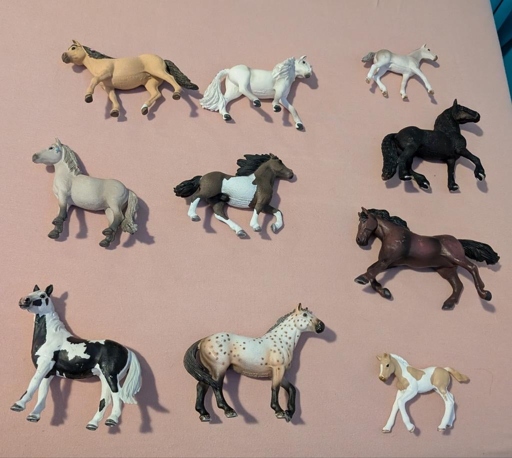 Schleich collectie van 10 paarden, Ophalen of Verzenden, Overige typen