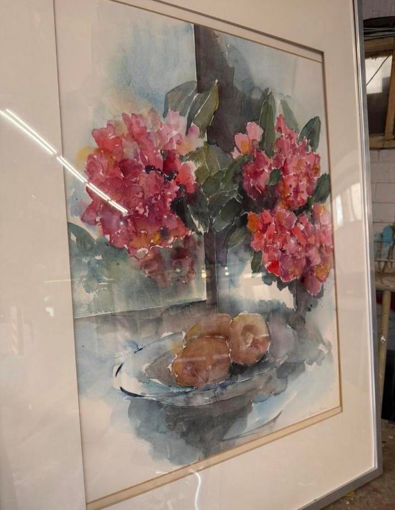 Mooi schilderij met aluminium omlijsting, Antiek en Kunst, Ophalen of Verzenden