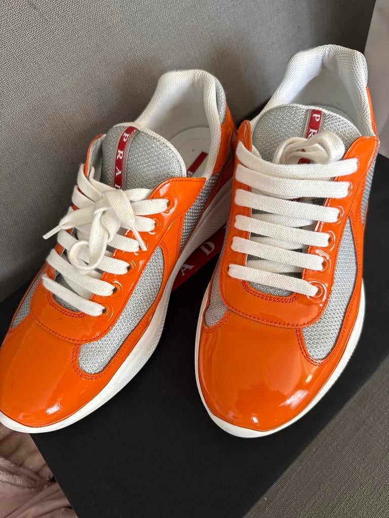 Prada sneakers oranje maat 7 // 42, Ophalen of Verzenden, Gedragen, Sneakers of Gympen