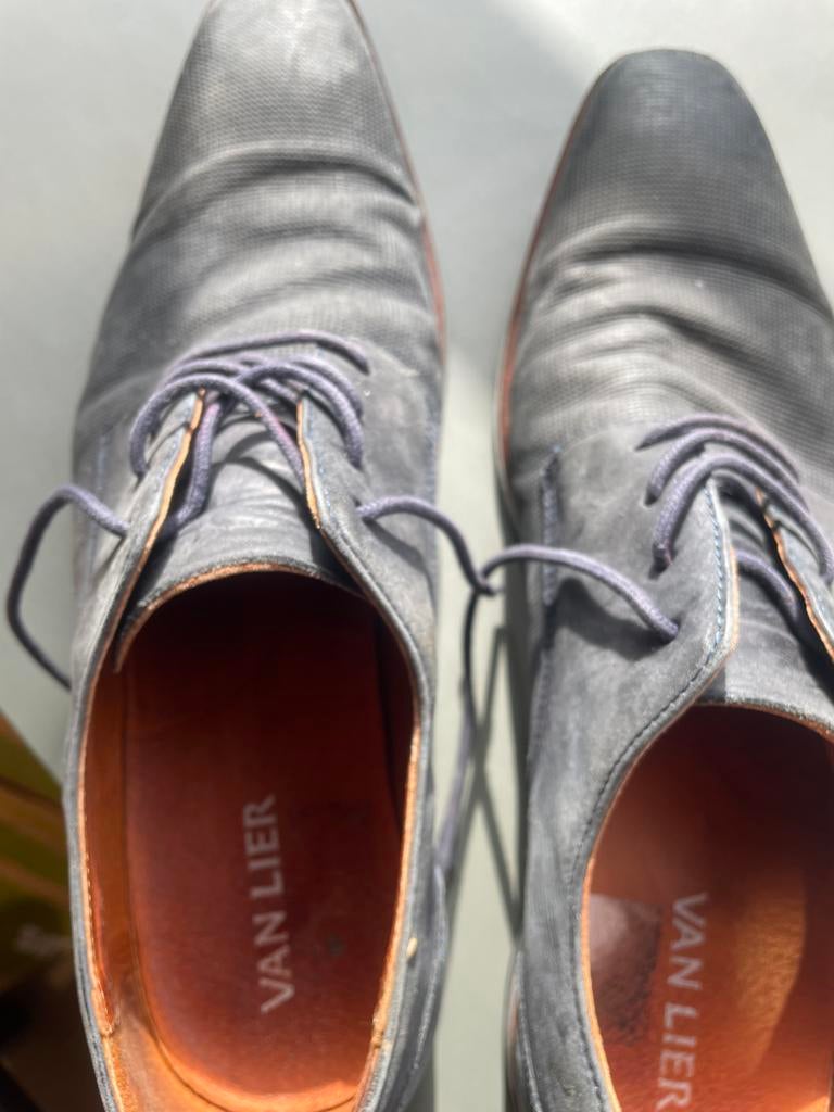 Van Lier Nette Schoenen - Grijs, Maat 42, Ophalen of Verzenden, Gedragen, Overige kleuren, Veterschoenen