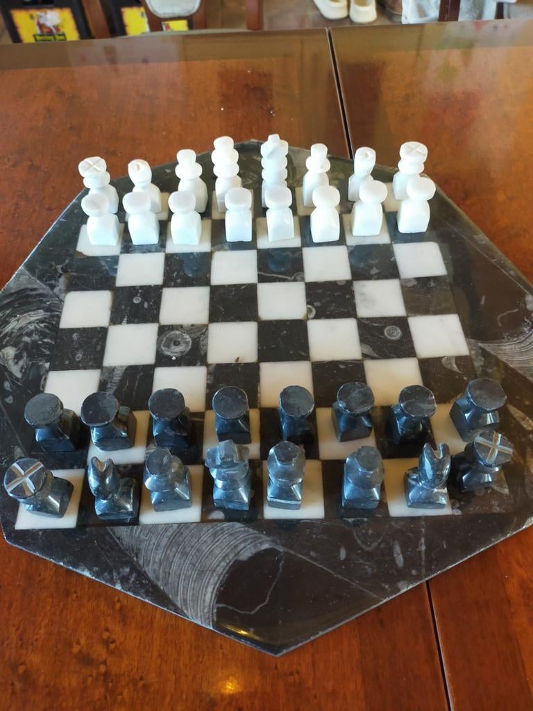 Zeer mooi natuurstenen schaakbord, Ophalen of Verzenden