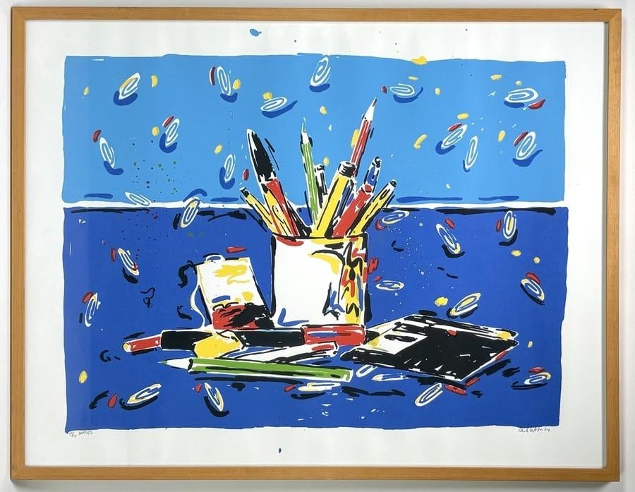 1373. Zeefdruk - Henk Hofstra "Datas", kantoorgerei, 1980, Ophalen of Verzenden