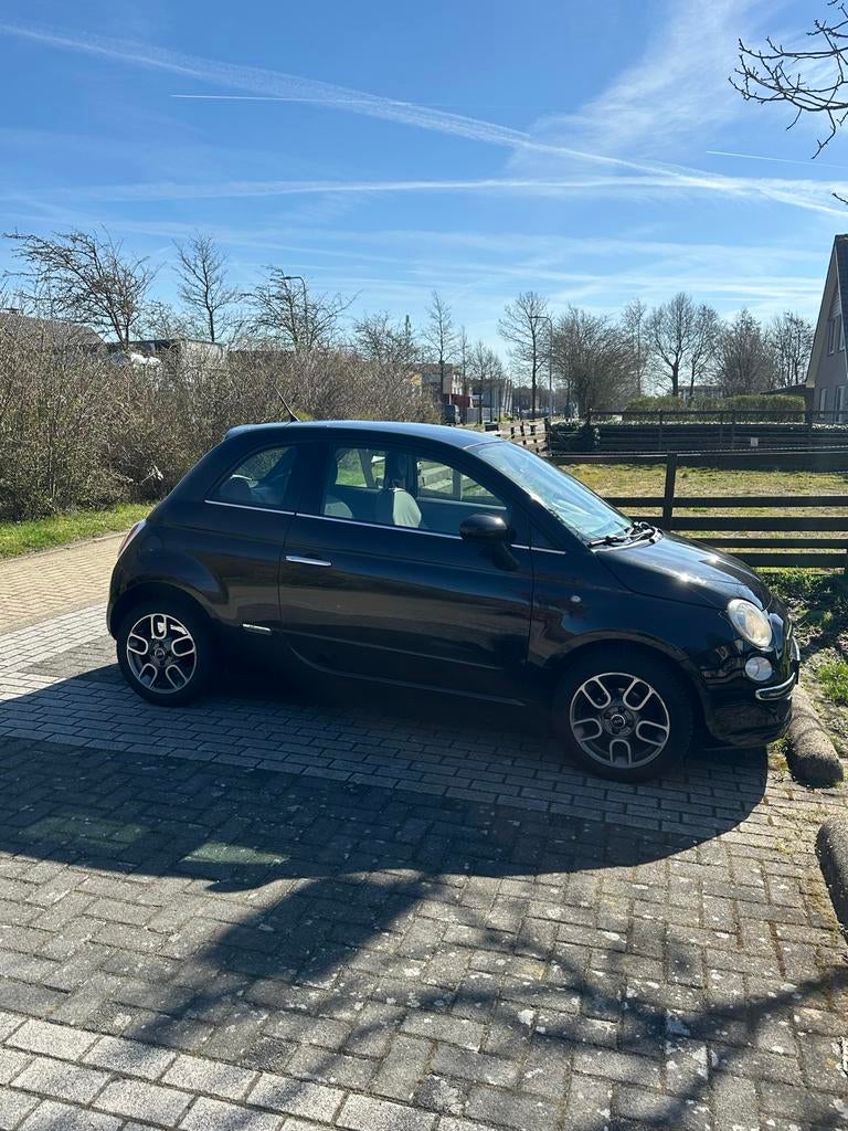 Fiat 500 1.2 2008 Zwart 127.167 km, Auto's, Voorwielaandrijving, 1242 cc, 4 cilinders, 840 kg