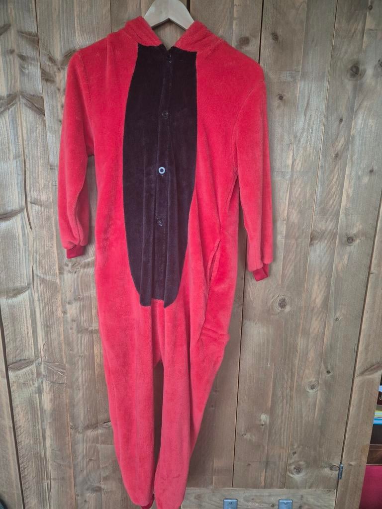 Leuke rode draak onesie - Maat 140, Ophalen of Verzenden, Gebruikt, 134 t/m 140, Jongen of Meisje