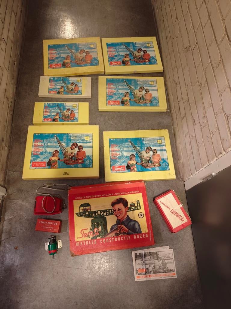 Temsi Meccano Constructie Dozen Set - Vintage Metaalbouw, Ophalen, Gebruikt, Bouwen