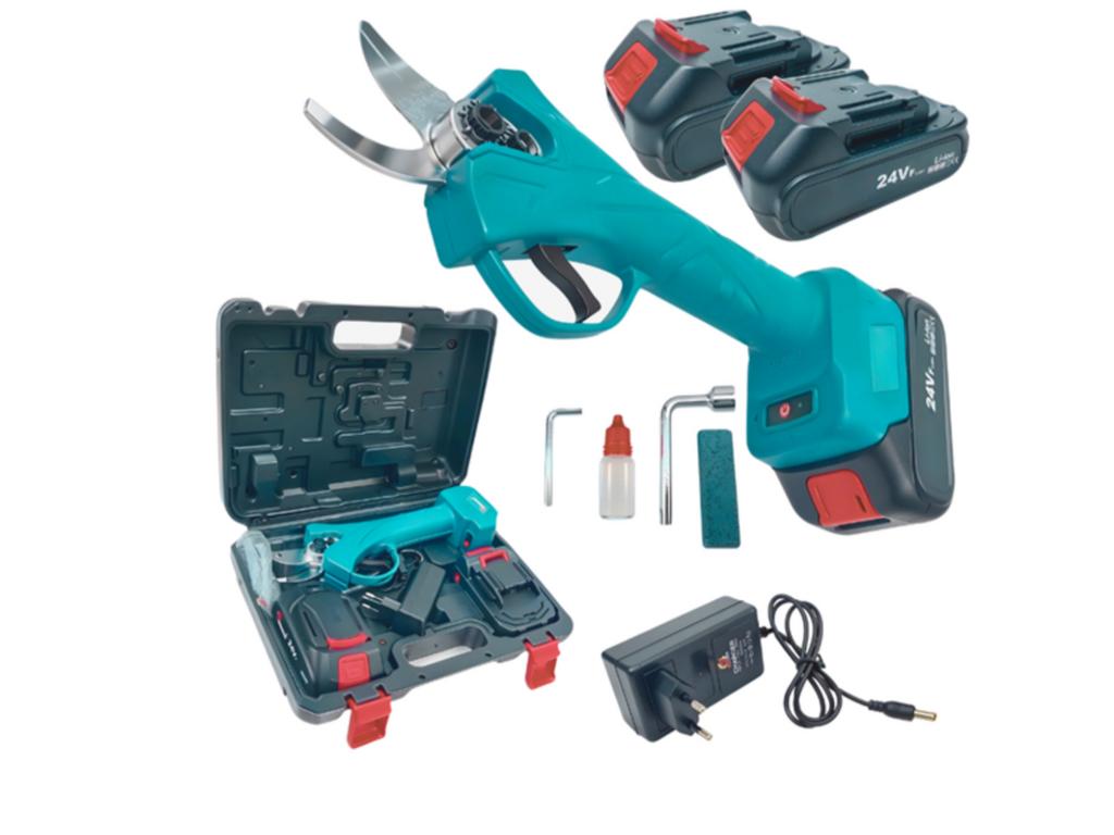 24 v snoeischaar met 2 accu,s slijpsteen en olie, Ophalen of Verzenden, Nieuw, 20 t/m 29 mm