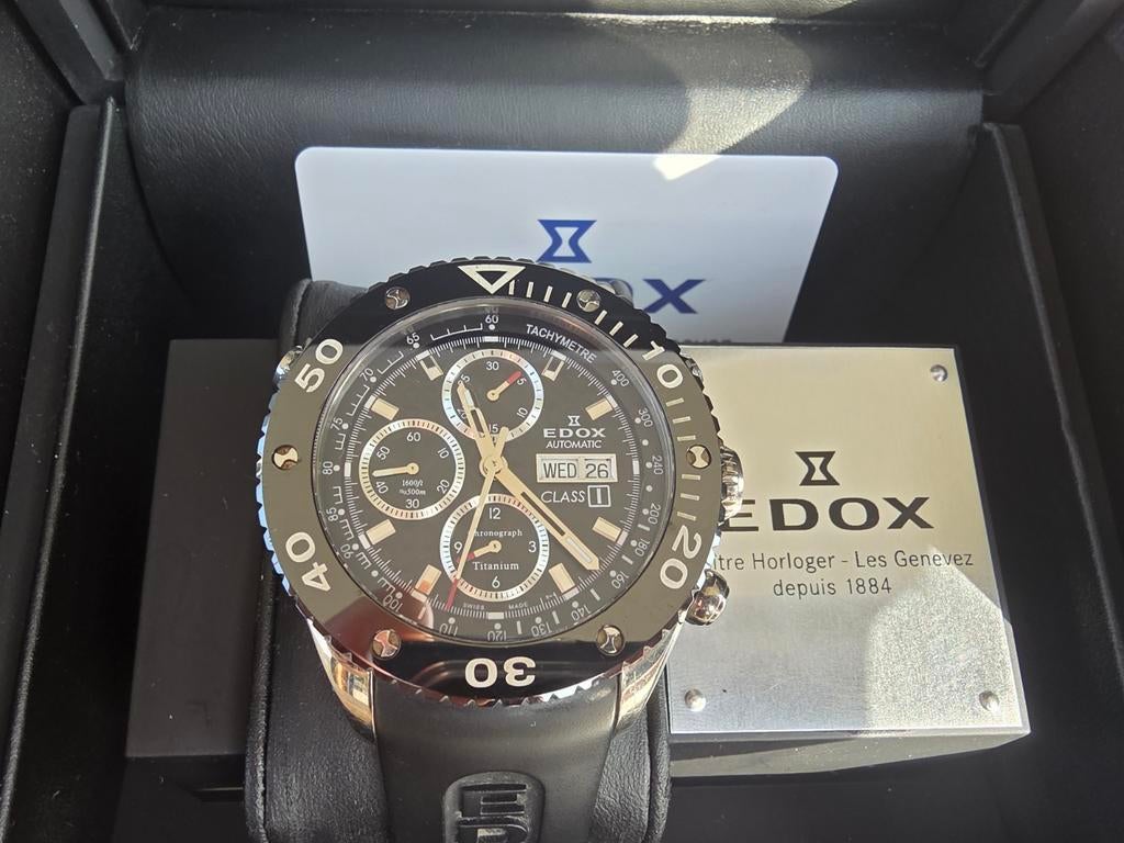 Edox Class-1 Chronograaf Titanium Automaat Herenhorloge, Overige merken, Overige materialen, Polshorloge, Overige materialen