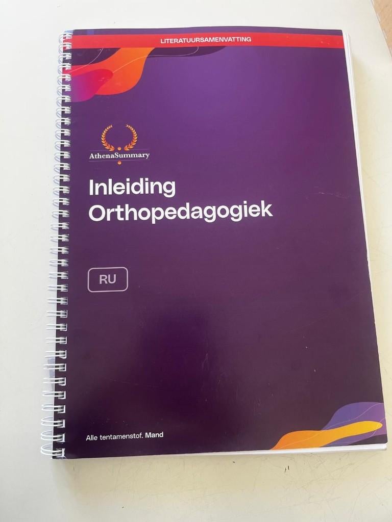 AthenaSummary Inleiding Orthopedagogiek, Ophalen of Verzenden, Gelezen, Athena Summary