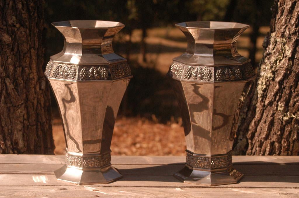 Brocante - Stel schitterende siervazen!, Ophalen of Verzenden, Gebruikt, Metaal