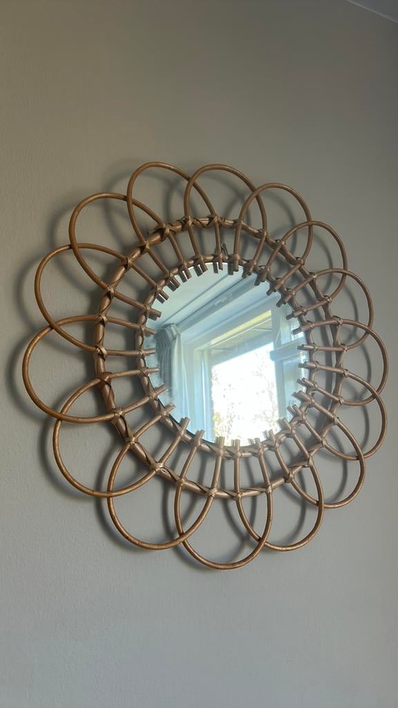 Xenos rotan spiegel, Ophalen, Minder dan 50 cm, Rond, Zo goed als nieuw