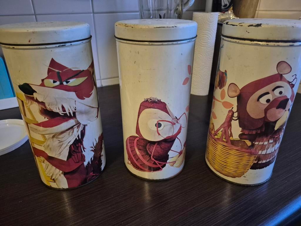 Fabeltjeskrant Beschuitbussen - Vintage 1969, Huis en Inrichting, Keuken | Keukenbenodigdheden, Gebruikt, Ophalen of Verzenden