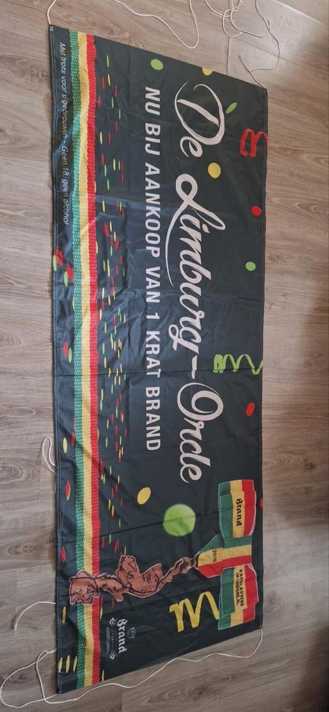 Brand bier spandoek vastelaovend (17126), Verzamelen, Biermerken, Ophalen of Verzenden, Zo goed als nieuw, Brand