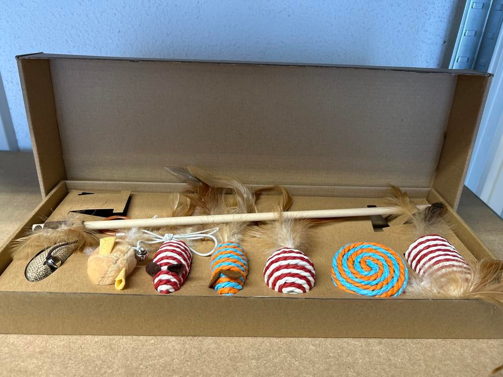 Katten speel set 7 delig nieuw in de verpakking, Dieren en Toebehoren, Katten-accessoires, -, -, Nieuw, Ophalen of Verzenden