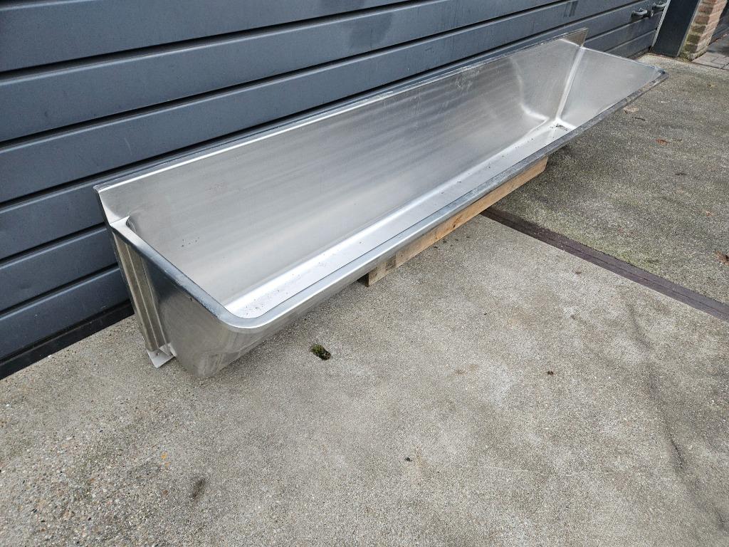 RVS wasbak wastrog 225 cm. extra diep ELCEE staal, Ophalen, Zo goed als nieuw, Rvs, Wastafel