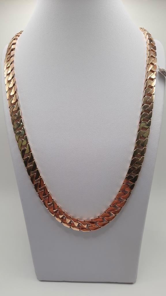 gouden coban link ketting 14kt, Www.bredajuwelier.nl, Nieuw, Ophalen of Verzenden, Www.bredajuwelier.nl