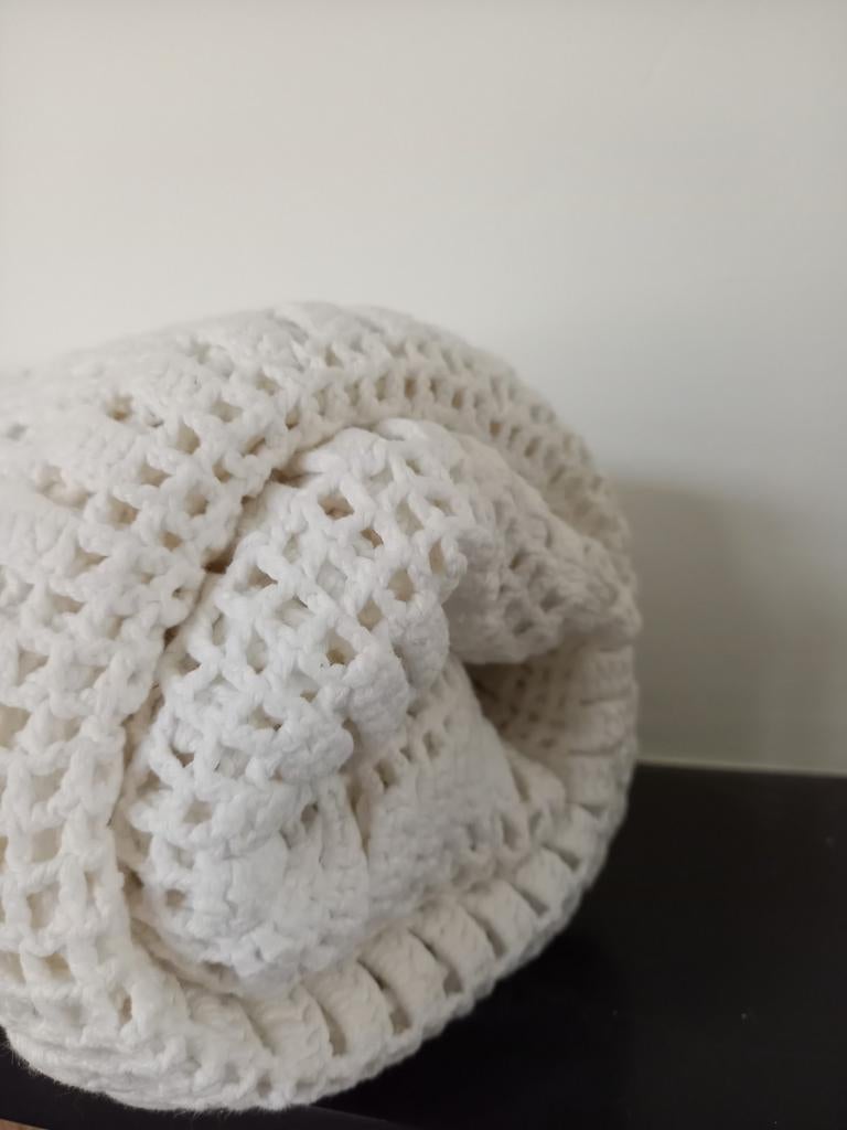 Gehaakt sprei in wit, 1 persoons, Ophalen of Verzenden