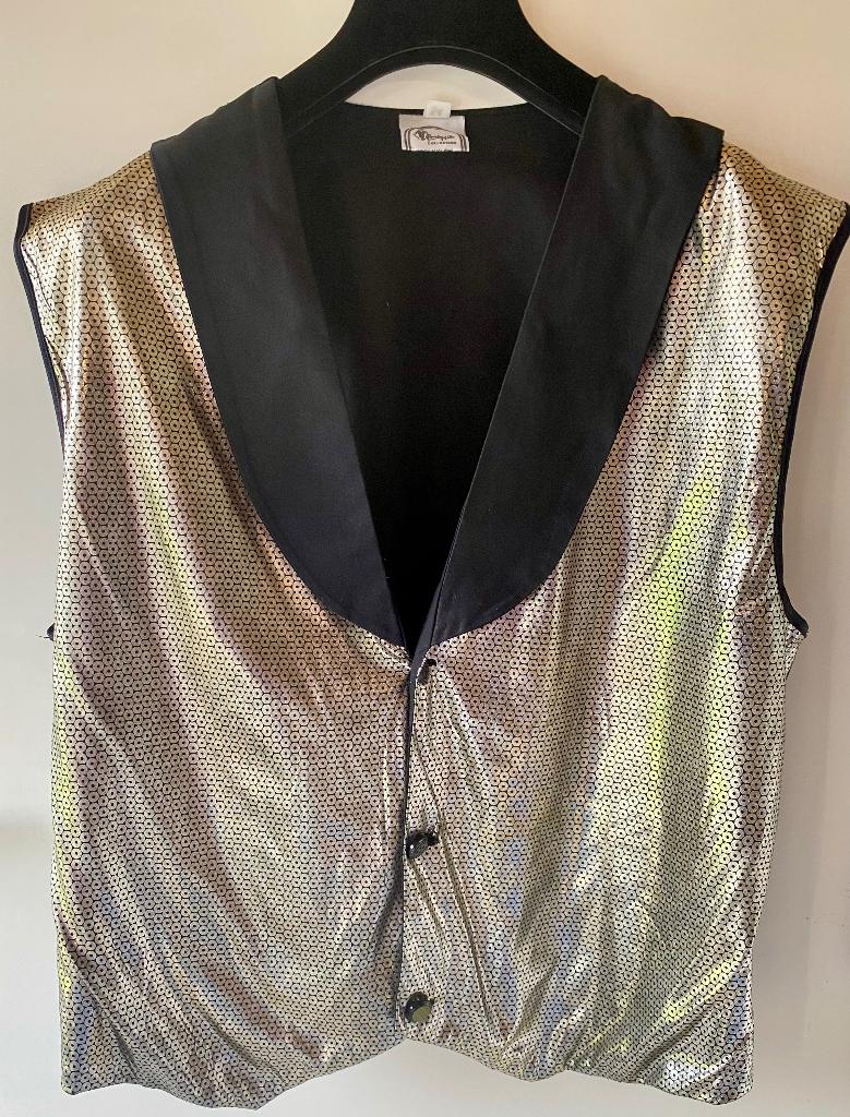 Gouden gilet voor carnaval, Maat 52/54 (L), Carnaval, Ophalen of Verzenden, Zo goed als nieuw