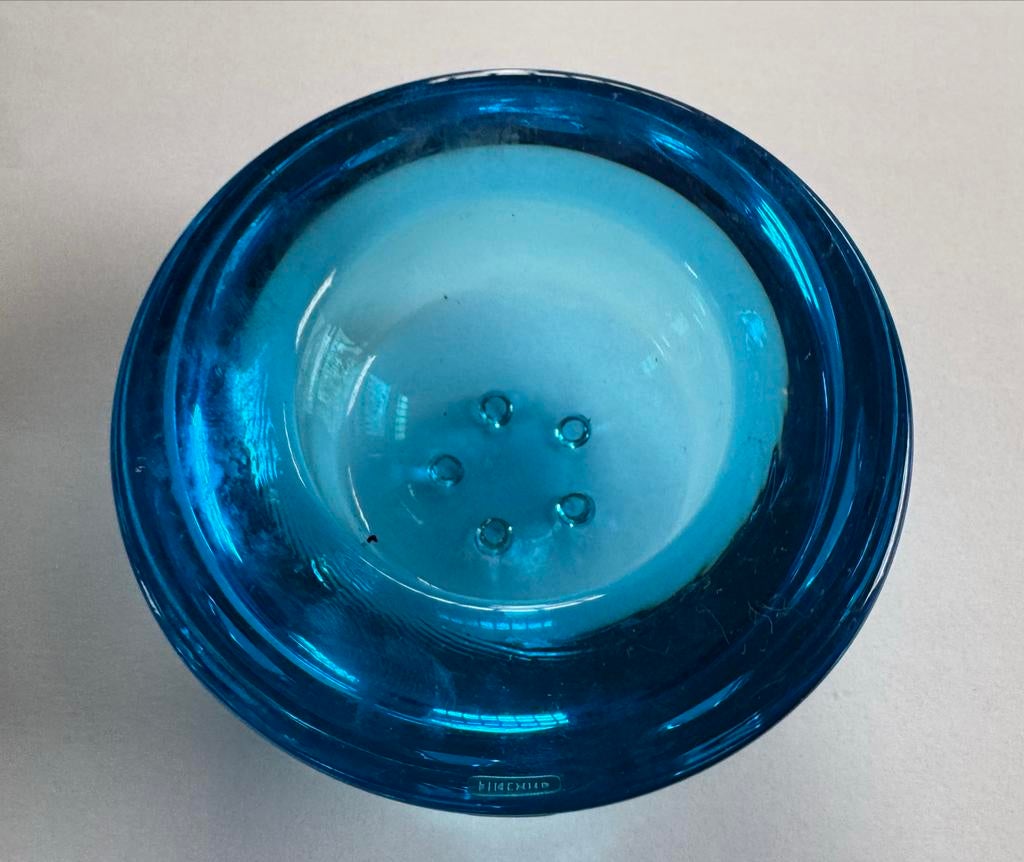 Vintage Iittala Balo waxinelichthouder blauw, Huis en Inrichting, Overige materialen, Blauw, Ophalen of Verzenden, Zo goed als nieuw