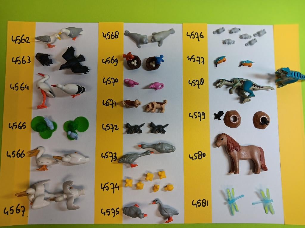 Playmobil Dieren 4562-81 Ooievaar Libelle Rat Mol Kikker, Ophalen of Verzenden, Gebruikt, Los playmobil