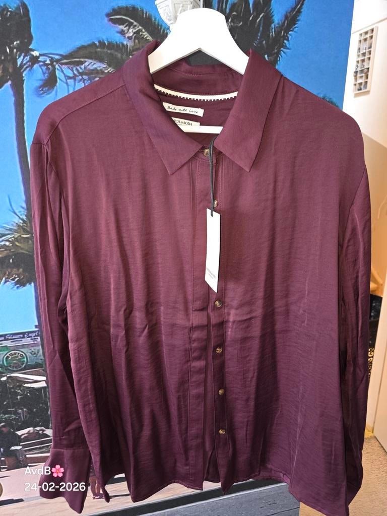 Scotch&Soda blouse maat XL aubergine, Kleding | Dames, Blouses en Tunieken, Scotch&Soda, Paars, Maat 46/48 (XL) of groter, Nieuw