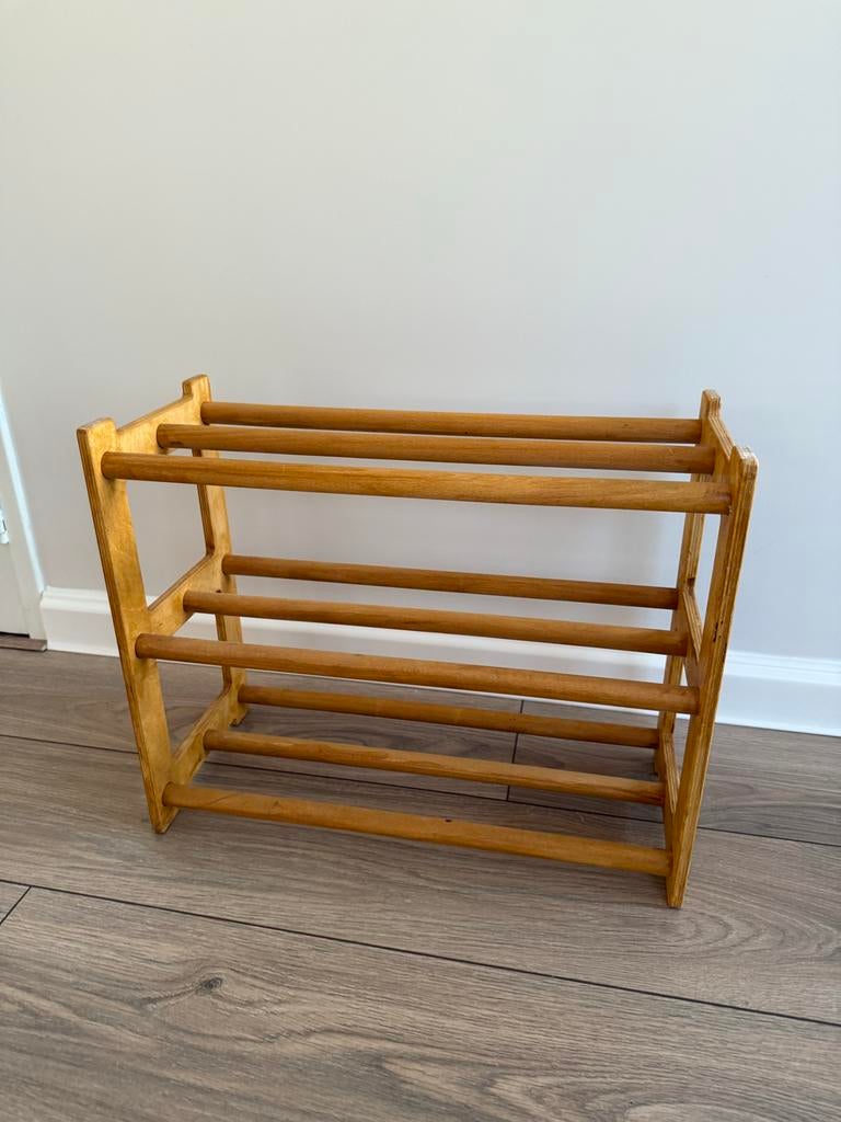 Houten Schoenrek met 3 Niveaus - Minimalistisch Design, Ophalen, Zo goed als nieuw
