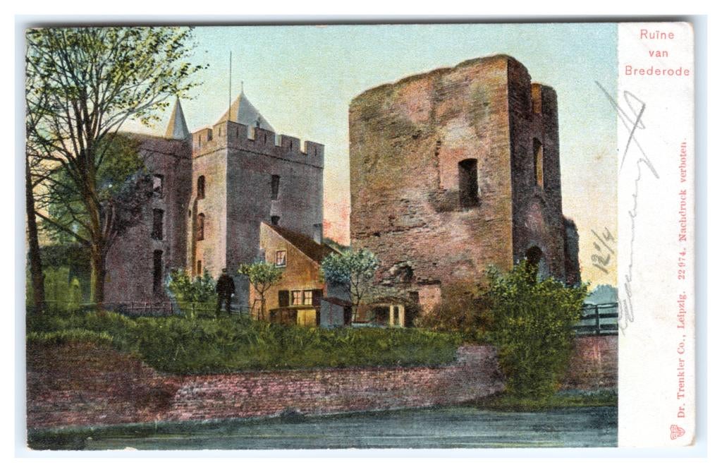 Santpoort, Ruïne van Brederode, Verzenden, Voor 1920, Gelopen, Noord-Holland