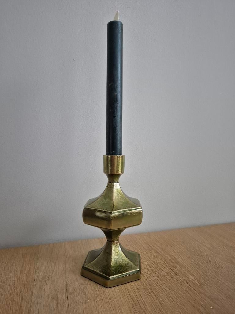 Kandelaar goud/groen kleurig merk Dekocandle, Huis en Inrichting, Woonaccessoires | Kandelaars en Kaarsen, Ophalen of Verzenden