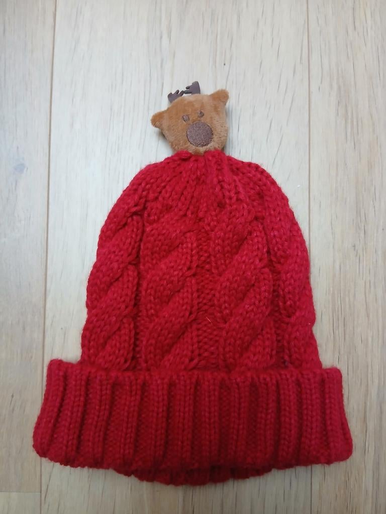 NIEUW! Rode warme muts met rendier, Kinderen en Baby's, Kinderkleding | Mutsen, Sjaals en Handschoenen, Nieuw, Muts, Jongen of Meisje